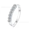 Designer tiffay and co 925 Sterling Silver Half Row Diamond High Carbon Male Female Pair Ring Couple