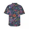 Chemises décontractées pour hommes Chemise de vacances rétro Paisley Hommes imprimé coloré été à manches courtes imprimé vintage chemisiers surdimensionnés idée cadeau