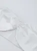 Elegantes weißes, hohles One-Shoulder-Minikleid mit trägerloser Weste, modische, rückenfreie Satin-Robe für Damen, sexy Date-Weste für Damen 240313