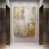 Living Room Golden Oil Painting Abstract Mural Print Image Golden Tree Wall Art Picture for Living Room Home Decoration175R