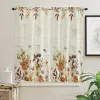 Curtains Flowers Butterflies Dragonflies Leaves Curtain Home Decoration Living Room Short Curtains Window Treatments For Kitchen Bedroom