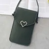 Sac à bandoulière Simple pour femmes, matériel de Type cœur, écran tactile Transparent, téléphone portable Simple, couleur unie, messager pour étudiant