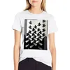 Polos De Mujer Sky And Water II By M.C.Camiseta de Escher, ropa estética, camisetas Vintage para mujer, corte holgado