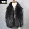 Style Luxurious Quality Women Real Fur Scarf Warm Soft Knitted Real Fur Shawl Wrap Natural Ring Scarves225y