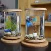 1PCS GLASS BETTA FISTA TANK BAMBAME BARBABAE BASE BABALEミニ水槽装飾アクセサリー回転装飾魚ボウル水族館アクセサリーY200336H