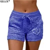 Shorts femininos nova moda verão feminino shorts amor gato impressão elástica cintura baixa senhora sexy praia fitness sweatpants fe plus size shortsl24313