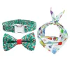 Coleiras de Natal personalizadas para animais de estimação com gravata borboleta e trela correspondente