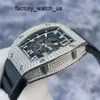 Tourbillon Watch Machinery Watch RM Watch RM010 AG WG Back Diamond 18K Platinum Full Diamond Hollow Automatic Mechanical Watch Man