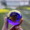 Cristallo Arti e Mestieri marmo globo terrestre mappa del mondo Feng Shui staffa in argento contenitore sferico in vetro decorazione della tavola nautica 259e