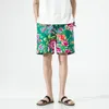 Shorts pour hommes été et femmes nord-est grande fleur style ethnique chinois décontracté plage