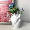 花瓶の花瓶の解剖学的なハートシェイプノルディックスタイルの植木鉢乾燥花瓶彫刻デスクトップ植物ポット家装飾用装飾ギフト
