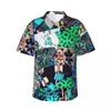 Camisas casuais masculinas camisa de verão férias impressão retalhos blusas vintage africano retro homens manga curta y2k rua topos