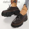 Dress Shoes 2024 Autumn/Winter New American Workwear Solid Color Lacing Casual British Mid Top Martin Boots Leather for WomenH240313