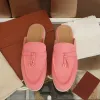 Casual skor loafers platta tod lp skor för kvinnor män kashmir läder loafers loro piano casual skor ko läder oxfords moccasins sommarvandring komfort loafer lägenheter