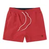 Shorts elásticos de praia bordados de alta qualidade, marca masculina, com secagem rápida, esportes, surf, brisa, roupa de banho, esportes casuais, shorts de natação no oceano