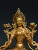 Figurines décoratives 21 cm tantrique tibétain népalais pur cuivre vert Tara bouddha et bodhisattva