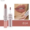 Rouge à lèvres 12 couleurs Nude Lip Gloss 2 en 1 mat imperméable Sexy rouge brillant durable velours non collant rouge à lèvres mode teinte à lèvres maquillage 240313