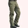 メンズパンツオスの綿の戦闘マルチポケットカモフラージブラックズボンジョガーカーゴアーミー軍スタイルの戦術プラスサイズ