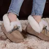 Sıradan ayakkabılar xpay kış ayak bileği botları kadınlar gerçek deri kar su geçirmez konforlu sıcak yün dişi daireler boyutu 35-40