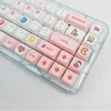 124 klawisze Pixel Wars Pink Keycap Śliczne klawisze XDA Profil PBT Dye Sublimacja dla MX Switch Mechanical Keyboard Keycaps 240309