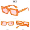 Óculos de sol 2024 retângulo para mulheres homens moda sol óculos masculino feminino v-forma perna design