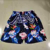 Anpassade män kvinnor ungdom los angeles''lakers''men throwback basket shorts ficka lila