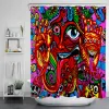 Curtains New Modern Style Psychedelic Series Shower Curtain Polyester Waterproof Mildew Proof Abstract Eyes Bathroom with Hooks