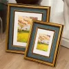 Frame Amerikaanse retro-stijl gouden rand Kleine fotolijst Klassiek interieur Fotolijst Ornament Effen kleur Rechthoek fotolijst