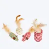 Toys 7 Style/1 Set Cat Toy Hemp Rope Interactive Stick Funny Cats Toys Kitten Mouse Fishing Game Wand Feather Pet Supplies Tillbehör