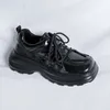 Casual Shoes Men Black Autumn Mała skórzana luksusowa platforma modowa trend wszechstronny Koreański garnitur biznesowy