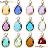 Encantos Nova Chegada Mix Cores DIY Cristal Birthstone Dangles Para Colar Pulseira Jóias Transparente Pingentes De Vidro Acessórios Drop Dh7Nd