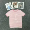 Kvinnors t-shirt designer t-shirt fashionabla kvinnors nya bokstavstryck stift midja genväg kort ärm topp kvinnors topp