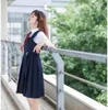 Uniformes escolares manga curta e camisa longa colete vestido japonês estilo preppy meninas uniforme trajes de anime 240229