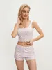 Vrouwen Nachtkleding Vrouwen Y2K Bloemen Pyjama Set Spaghetti Cami Crop Tops En Shorts Rib Gebreide Lounge Sexy 2 Stuk outfits