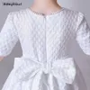 Girl's Dresses DideyTtawl White Puff Kjol Elegant Flower Dress for Party Short Hermes Concert Junior LDD240313