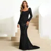 Casual Dresses Sequin Shinny Evening Prom Dress Women Flare Sleeve Maxi Elegant Mid Waist Long Party Gown Wedding Guest