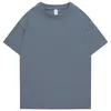 남자 티셔츠 240G XS-4XL 남자 티셔츠 남성 여름 캐주얼 Tshirts 남자 짧은 드롭 어깨 면화 기본 평범한 단단한 티 셔츠 여자 플러스 사이즈