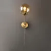 Wall Lamp Modern Led Glass Ball Fixture Nordic Golden Bedside Living Room Hallway Home Decoration Sconce Lighting Metal Lights256T