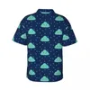 Herren-Freizeithemden, Hawaii-Hemd, Urlaub, Kawaii-Wolke-Blusen, Polka-Dots-Druck, elegante männliche Kurzarm-Street-Style-Oberteile