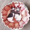 Cats Bed Small Dogs Mat Cute Princess Style Pink Pleated Lace Pet Supplies Petal Cat House Adjustable Drawstring226Z