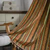 Curtains Crochet Curtains American Bohemian Ethnic Style, Printed Cotton and Linen Blend, Perfect for Room Dividers and Window Decor