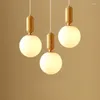 Pendant Lamps Nuts Acorn Small Mushrooms Hanging Lamp Glass Milky Ball Wood Grain Iron Modern Led Pine Cone Light