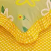 Kuup duvet Cover Kawaii Bedding setツインサイズの花のキルトカバー150x200高品質の肌に優しい生地の寝具カバー240306