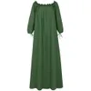 Plus -storlek daglig avslappnad axelklänning Retro Loose Bohemian Long Dress Bridesmaid Cocktail Party Long Dress 240313