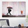 Color Rain Banksy Wall Decor Art Canvas Painting Calligraphy Poster Print Picture Decorative Living Room Home Decor285Q