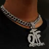 Other Hip Hop Only The Family OTF Crystal Letter Pendant Necklaces for Women Men Miami Iced Out Cuban Chain Necklace Punk Jewelry GiftL242313