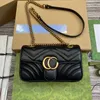 Designer Messenger Bag Marmont Bolsas Moda Hot Designers Mulheres Luxurys Bags 446744 Bolsas de Couro Real Cadeia Compras Ombro Senhora Carteira G Marmont Bolsa G Mini