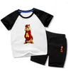 Kläderuppsättningar Alvin och chipmunks trycker Kort ärm T-shirt Shorts Set Kids Tops tee Bekväm t-shirt pojke flicka casual kläder