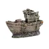 Dekoracje akwarium Mini Sunken Ship Hard Boat Model Aquarium Landscaping Dekoracja 176U