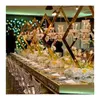 Décoration de fête 4pcs Gold Metal Tall Diamond Table Centres de table avec bougeoir pour toile de fond Arch Stage Decor Drop Livraison Accueil G Otkj7